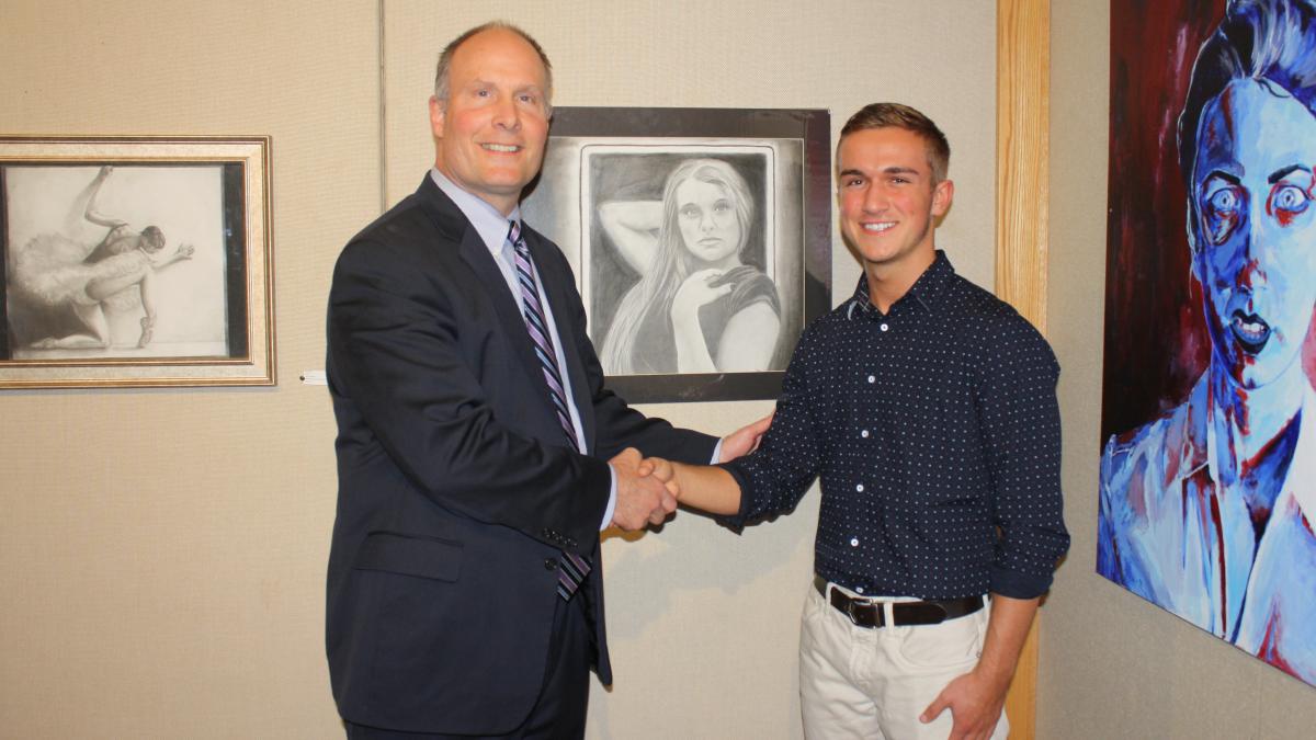 Rep. Moolenaar with Art Competition Winner Blake Groulx