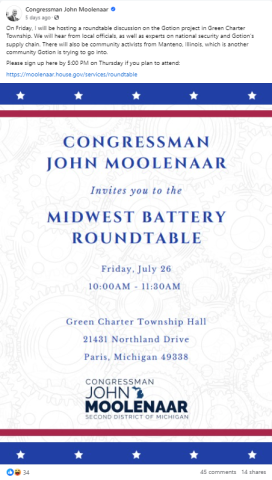 Invitation on Facebook