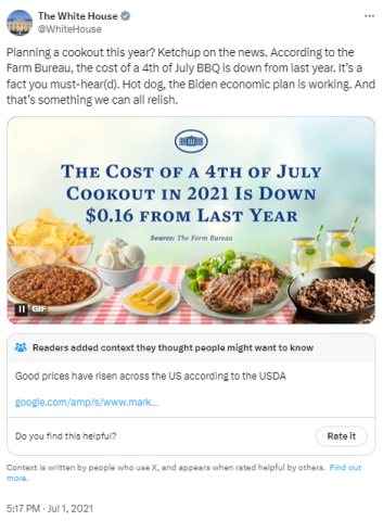 White House 2021 Cookout Post