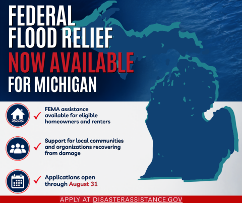 Flood Relief Now Available for Michigan