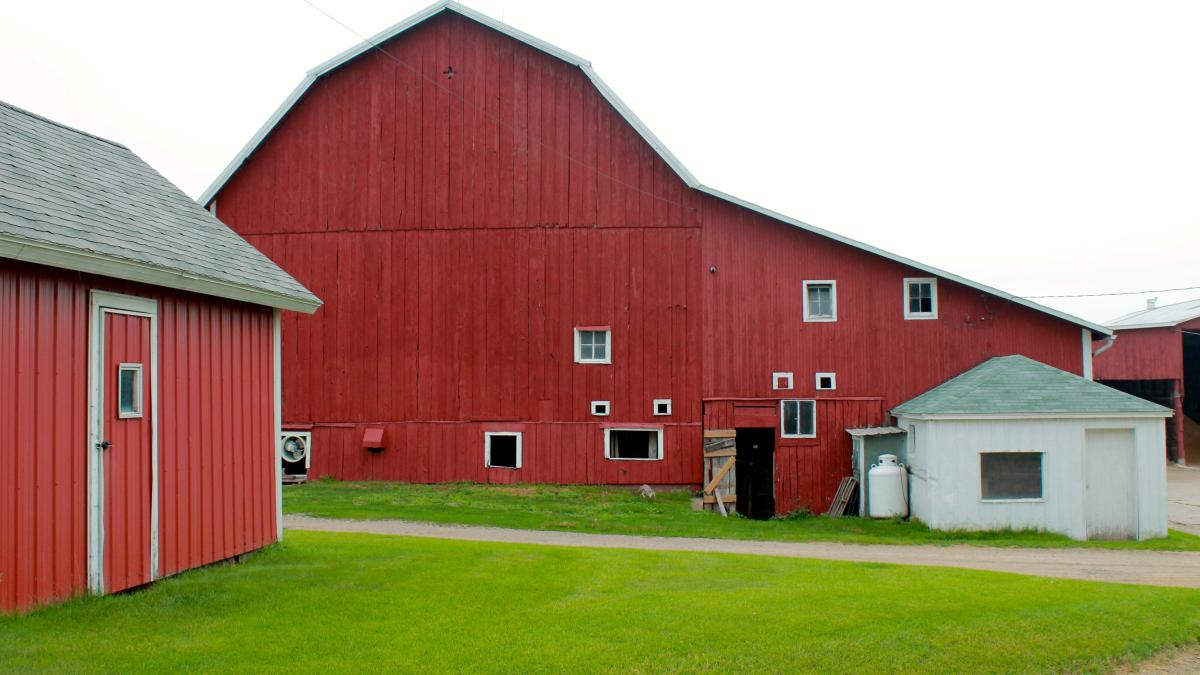 A Red Barn on a Farm