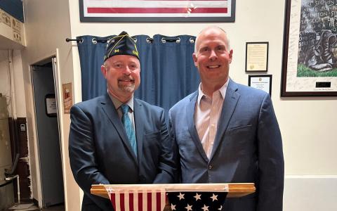 Moolenaar with American Legion Post 94 Commander, Matt Sheanwald. 